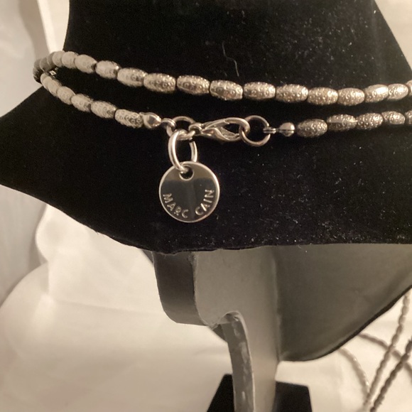 Marc Cain long metallic silver tone and black beaded necklace - Picture 4 of 5